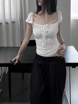 shirring flare top (2color)