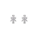 Ballerina Ribbon Cubic One-Touch Earrings