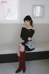 Halterneck Lace Layered Two-Piece Knitwear