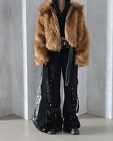 Punching Strap Cargo Bootcut Pants