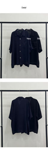 [S/S] デニムプリーツポケットシャツ (2color)