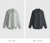 Voile Silky Drape String Blouse / 5 colors