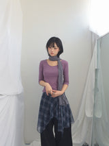 Misty Checkered Layered Skirt