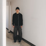Vintage emblem denim pants / Black
