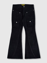カーブカーゴフレアパンツ (ブラック)