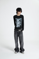 SEXXDEVIL "COMBAT"グラフィック 長袖Tシャツ