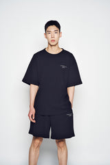 25SS エンボロゴワッフルショートスリーブTシャツ ブラック