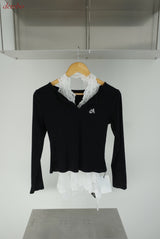 Halterneck Lace Layered Two-Piece Knitwear