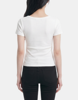 Tess Graphic Shirring Tee
