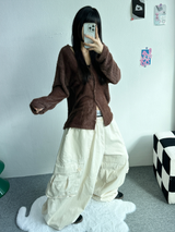 コットンカーゴバルーンパンツ🤎🤍🖤 - 3カラー