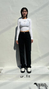 FLOWER DOT DENIM PANTS code 23001