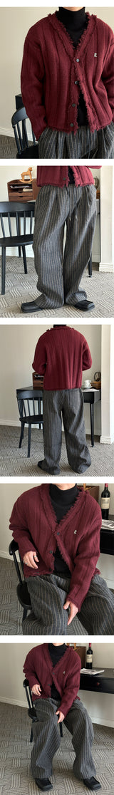 [F/W] Wool stripe banding pants