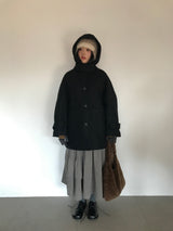 [MD Pick]ファインウールフーデッドハーフコート (2color)