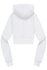 ジニューセットアップスリムフィットクロップフードジップアップ (3Color)