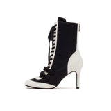 Boxing Velcro Lace-Up Heel(Black)