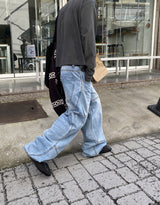 No.1459 hidden pocket denim PT (3color)