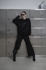 [MADE / unisex ] レザーロゴパッチスウェットシャツ