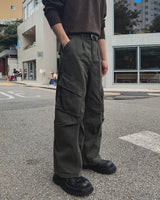 フォーティ ピグメント ピンタック ワイド カーゴ パンツ