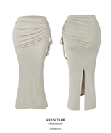 Vanessa Shirring Maxi Skirt (4color)