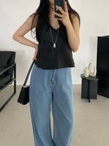 Derin Frill Bustier Sleeveless Blouse
