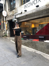 string low-rise cargo pants