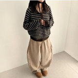 サンドコーデュロイサイドピンタックワイドパンツ