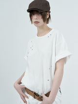 glitter star t-shirts / white