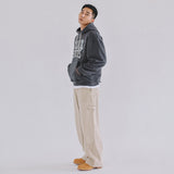 VINTAGE LOGO HOODED T-SHIRT CHARCOAL
