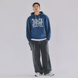 ビンテージロゴフードTシャツ　ブルー