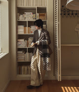 Luden wide pin tuck wool slacks