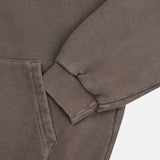 Fleece Henley Neck Pigment Hoodie