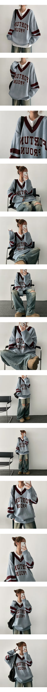 [Unisex!]Early color V-neck knitwear