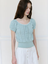 SKASHI RIBBON POINTED HALF KNIT SKY