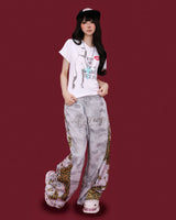 taco leopard mix wide pants (2color) 