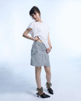 Eyelet 2 - Way Wrap Skirt - Gray