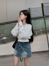 [BELLIDE MADE] Almonds, color cropped sweat