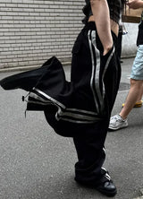 シルバートラックウェーブエッジワイドパンツ