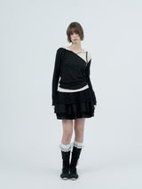 leo lace can-can skirt / black