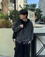 ヒア ウォッシング フードニット ジップアップ(Light Gray)