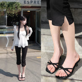 Liben Ribbon Strap Thong Heel Sandal