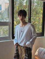 [1+1] ヌーク ベーシック Uネック ロングスリーブ Tシャツ