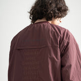 Nylon Seam Line Round Shirt - BURGUNDY