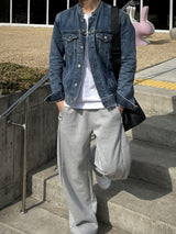 ONE SIDE SNAP BUTTON SWEAT PANTS