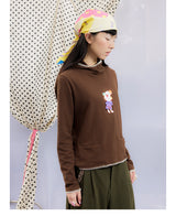 UnsocialNight春夏新作オリジナルデザインかわいいプリント二色フード付きTシャツ