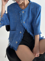 3 TAP Check Tweed Short Sleeve Jacket (2color)