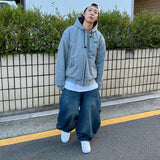 オーバービンテージフードパデッドジャンパー (6 オンス)