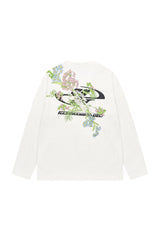 フローラルエンブロイダードロゴ長袖Tシャツ