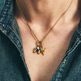 evil eye lucky symbol charms necklace gold