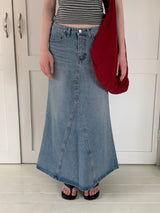 [ORIGINAL] Testy Cutout Denim Long Skirt