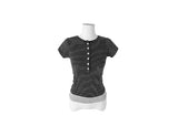 26SS★ [MADE] Momin Stripe Color Matching Button Layered Slim Short Sleeve T-Shirt